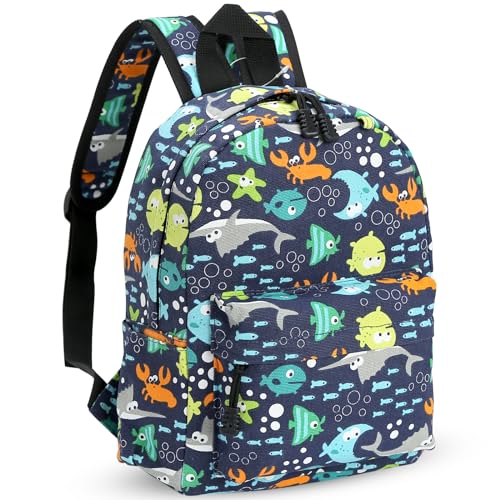 Zicac Children's Cute Canvas Backpacks Toddler Backpack (M, Blue) - Image 1