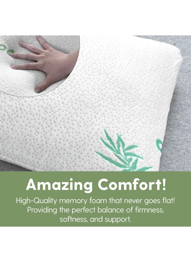 King Size Bamboo Pillow Memory Foam Stay Cool Removable Cover With Zipper Hotel Quality Hypoallergenic Pillow Relieves Snoring Migraines Insomnia Neck Pain And Tmj Also Help With Asthema - pzsku/ZD821E480EF67FF0F10F6Z/45/_/1720506963/e92baa46-127f-4d90-a9f6-8e99f142df28