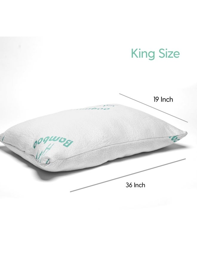 King Size Bamboo Pillow Memory Foam Stay Cool Removable Cover With Zipper Hotel Quality Hypoallergenic Pillow Relieves Snoring Migraines Insomnia Neck Pain And Tmj Also Help With Asthema - pzsku/ZD821E480EF67FF0F10F6Z/45/_/1720506964/a74b109f-2266-457e-a371-c69f497ea82d