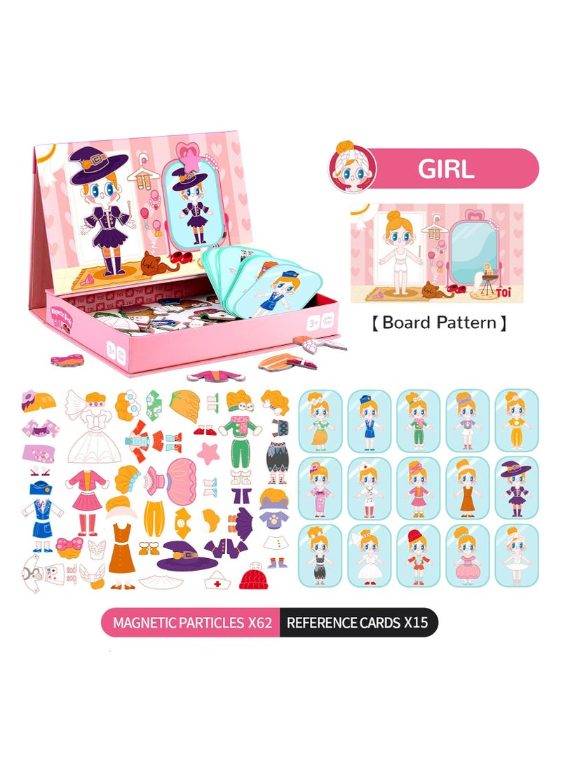 SYOSI Kids Magnet Toys Magnetic Jigsaw Puzzle Boxes with Game Board for Kids Ages 3-8, Preschool Tabletop Toy for Toddlers, Portable Travel Game, Girl - Image 4