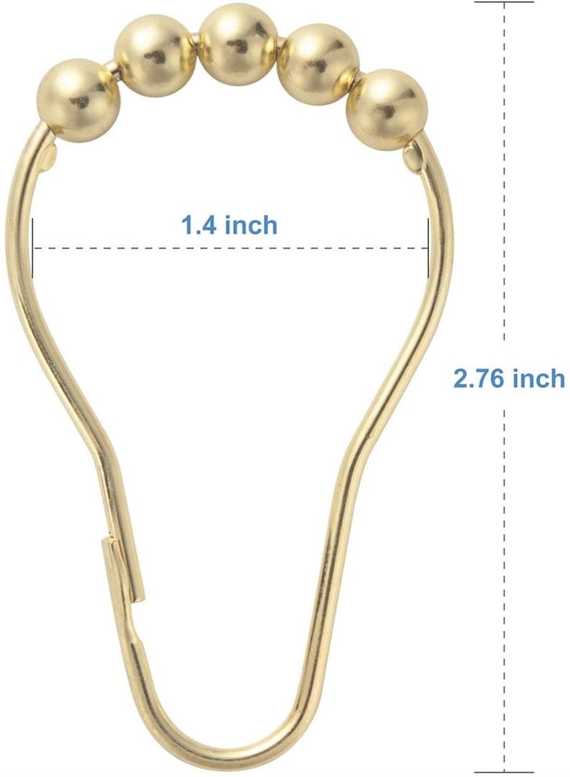 Shower Curtain Rings, Set of 12, Rust-Resistant Metal Shower Hooks Ring Shower Rings for Curtain Rolling Shower Curtain Hooks for Bathroom Shower Rod Shower Curtain Hangers - Image 2