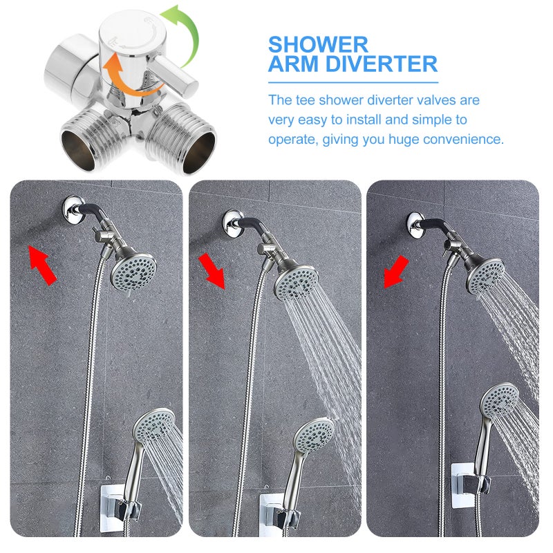 1pc Tee Shower Arm Diverter Valves Copper Diverter Valves for Bathroom - Image 2