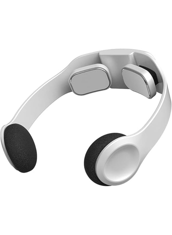 جهاز مساج للرقبة محمول – جهاز مساج كهربائي قابل للشحن مع 6 أوضاع، تدليك عميق ونبضي للرقبة للاستخدام في المنزل، المكتب، السفر والخارج (أبيض)