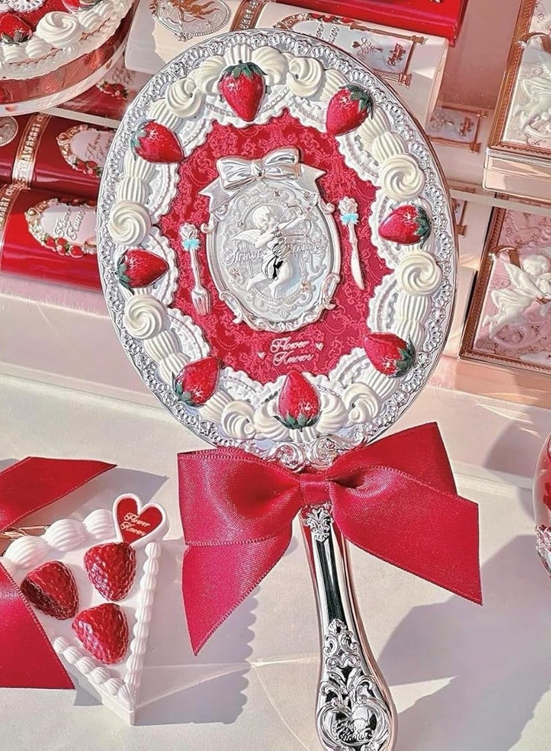 Flower Knows Strawberry Cupid Collection Hand Mirror-Red Velvet - Image 4