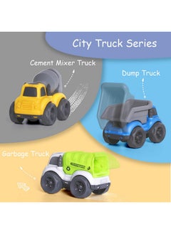 iPlay, iLearn iPlay, iLearn 6PCS Friction Cars Toy Toddlers 1-3, Small Push Go Truck Kids Age 2-4, Mini Construction Vehicle Dump Garbage Fire Truck, Birthday Gifts Stocking Stuffer Cake Topper 12 18 Month Boy Girl  - Image 4