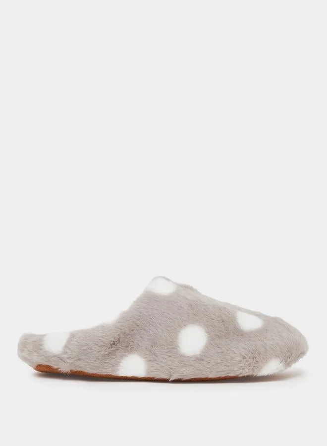 ستايلي شبشب منزلي مبطن بطبعة نقاط