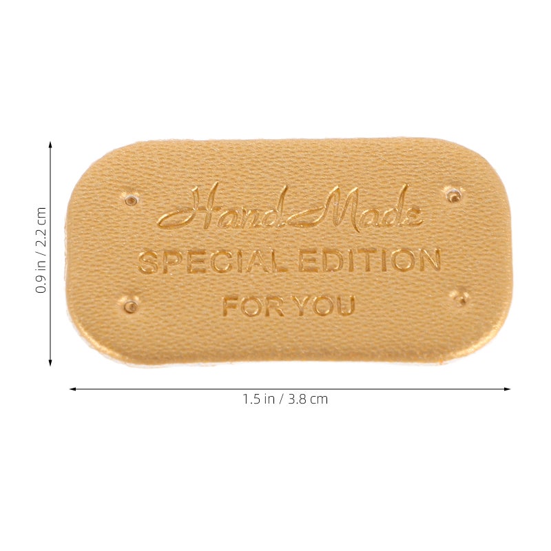 200 pcs Handmade Embossed Round Corner Fake Leather Tags For Jeans Diy Bags Clothing Hats Scarves Sewing Labels For Handmade Items - Image 5