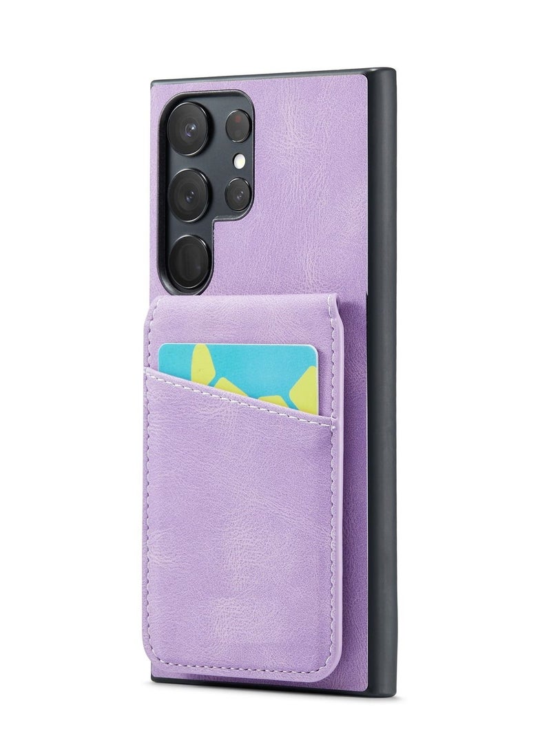 Suteni Back Cover Card Slots Leather Phone Case for Samsung - Image 1