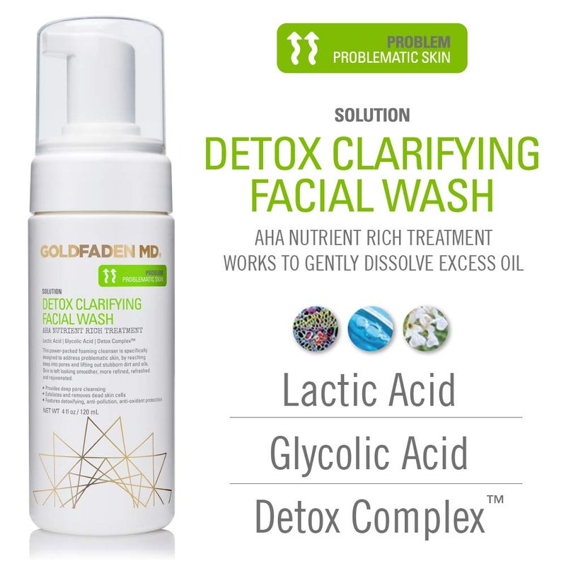 GOLDFADEN MD Detox Clarifying Facial Foaming AHA Cleanser | Purifying w/Glycolic Acid, Lactic Acid & our Detox ComplexTM | 4 fl oz - Image 2