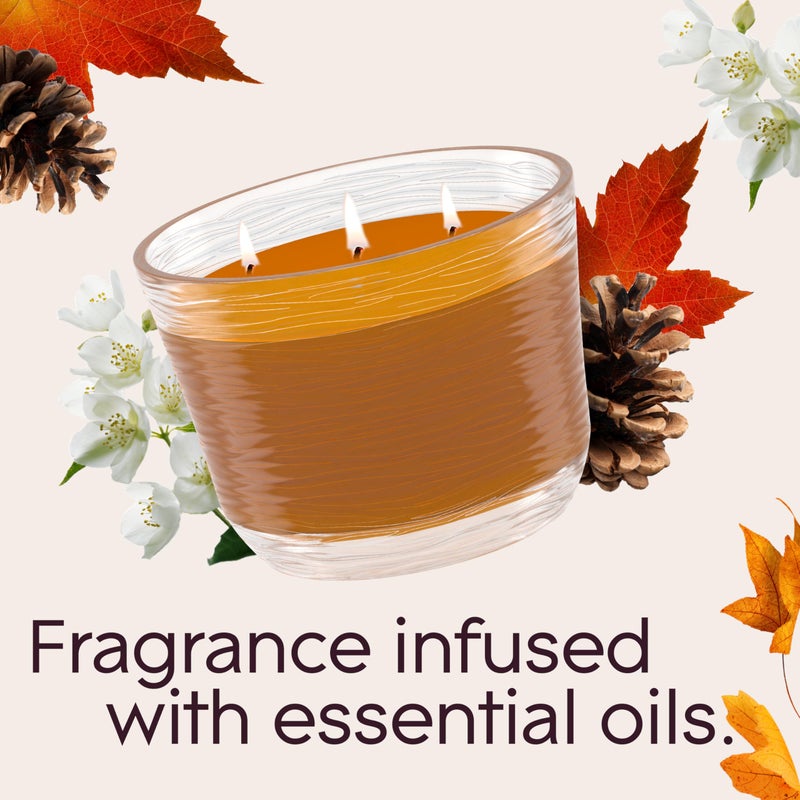 Glade Cashmere Woods, Fragrance Candle Infused with Essential Oils, Air Freshener, 3-Wick Candle, 6.8 Oz, 3 Count - Image 3
