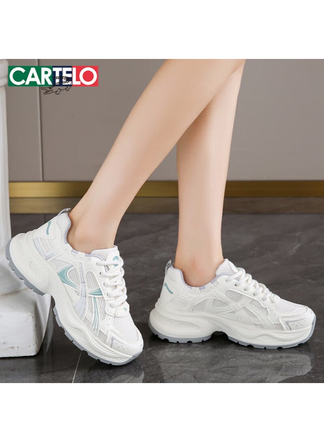 Cartelo Crocodile Women's Dad Sneakers Spring Trendy Casual Thick Sole Sports Shoes Green Blue 39 - Image 4