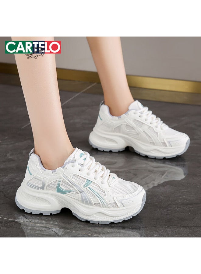 Cartelo Crocodile Women's Dad Sneakers Spring Trendy Casual Thick Sole Sports Shoes Green Blue 39 - Image 1