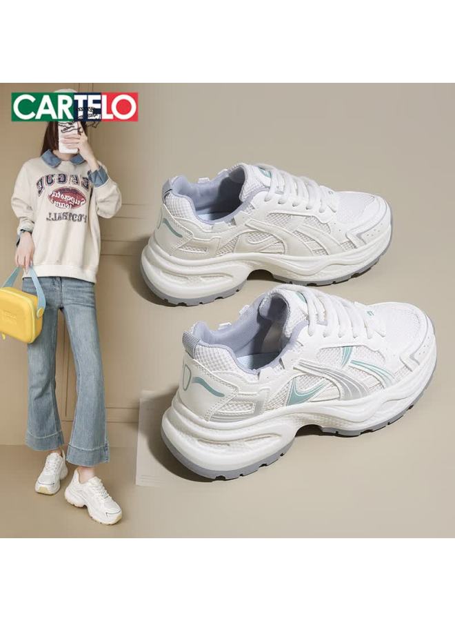 Cartelo Crocodile Women's Dad Sneakers Spring Trendy Casual Thick Sole Sports Shoes Green Blue 39 - Image 2