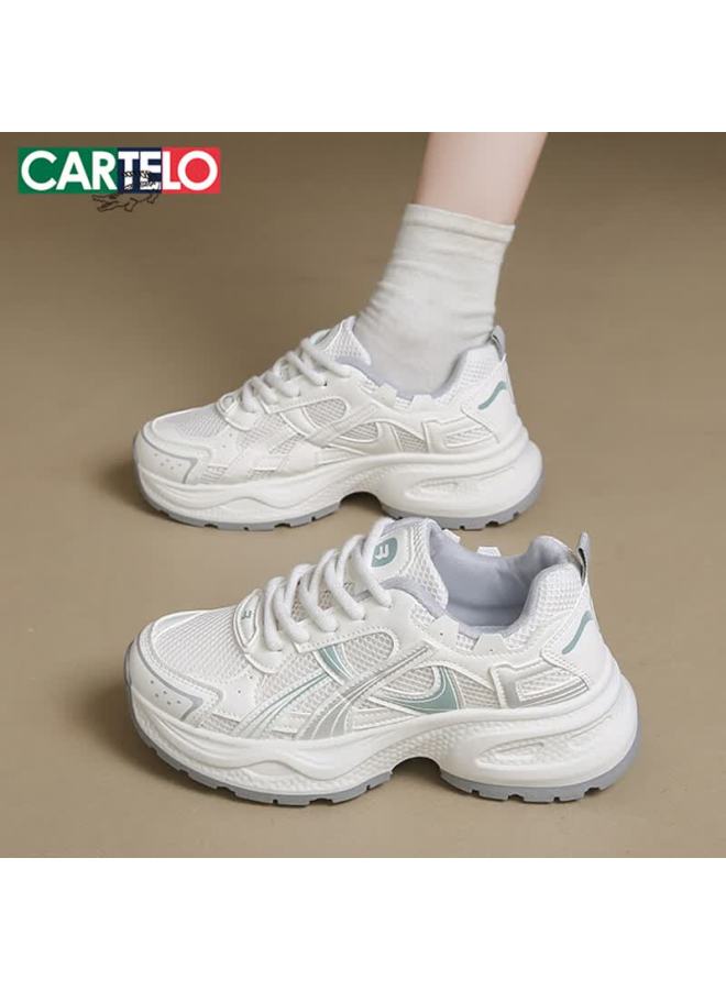 Cartelo Crocodile Women's Dad Sneakers Spring Trendy Casual Thick Sole Sports Shoes Green Blue 39 - Image 5
