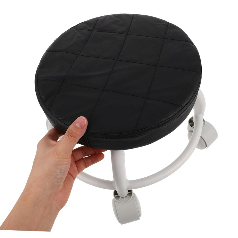 Ergonomic Pedicure Stool With Swivel Wheels Black For Nail Salon - Image 5