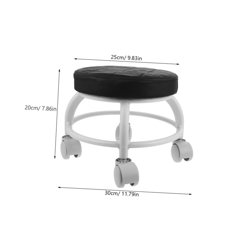 Ergonomic Pedicure Stool With Swivel Wheels Black For Nail Salon - Image 4