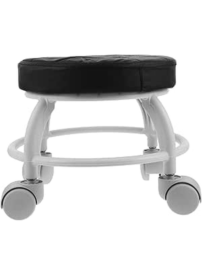 Ergonomic Pedicure Stool With Swivel Wheels Black For Nail Salon - Image 1