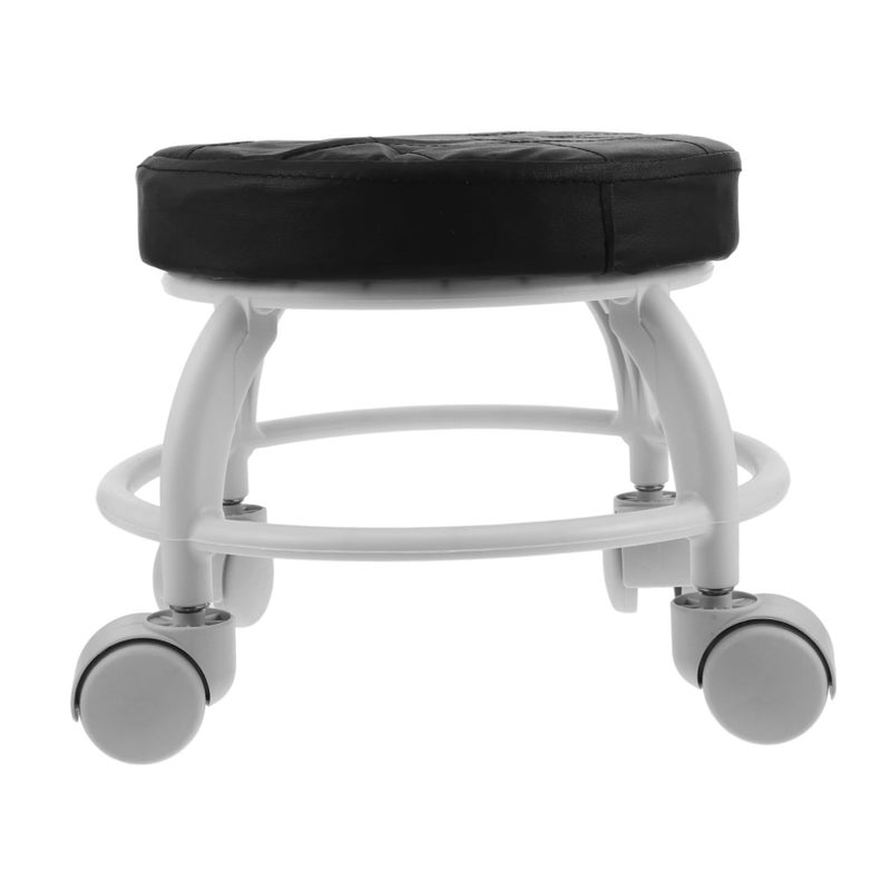 Ergonomic Pedicure Stool With Swivel Wheels Black For Nail Salon - Image 2