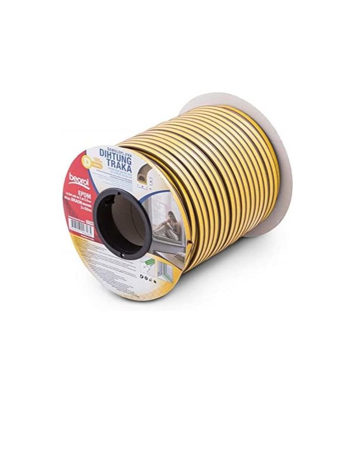 Beorol Self Adhesive Window and Door Sealing Tape D Profile, 100m (Brown) - Image 1