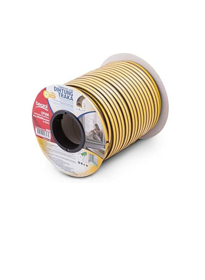 Beorol Self Adhesive Window and Door Sealing Tape D Profile, 100m (Brown) - Image 2