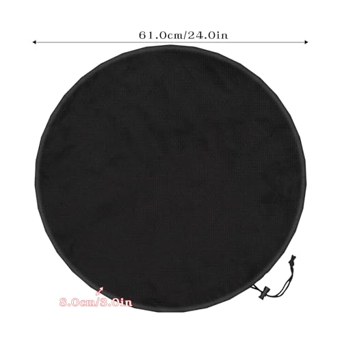Klmnop Dartboard Cover, 24Inch Waterproof Dustproof Dart Board Cover with Drawstring for Outdoor Indoor Dartboard(Black) - Image 2
