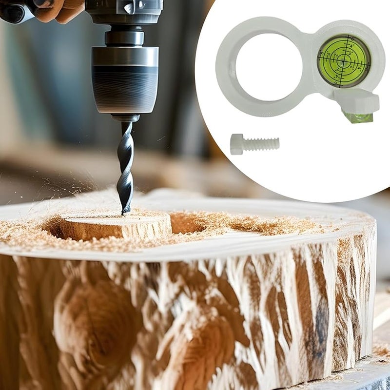 White Round Spirit Level Bubble Level Tool For Furniture Electric Drill Accessory - Image 4