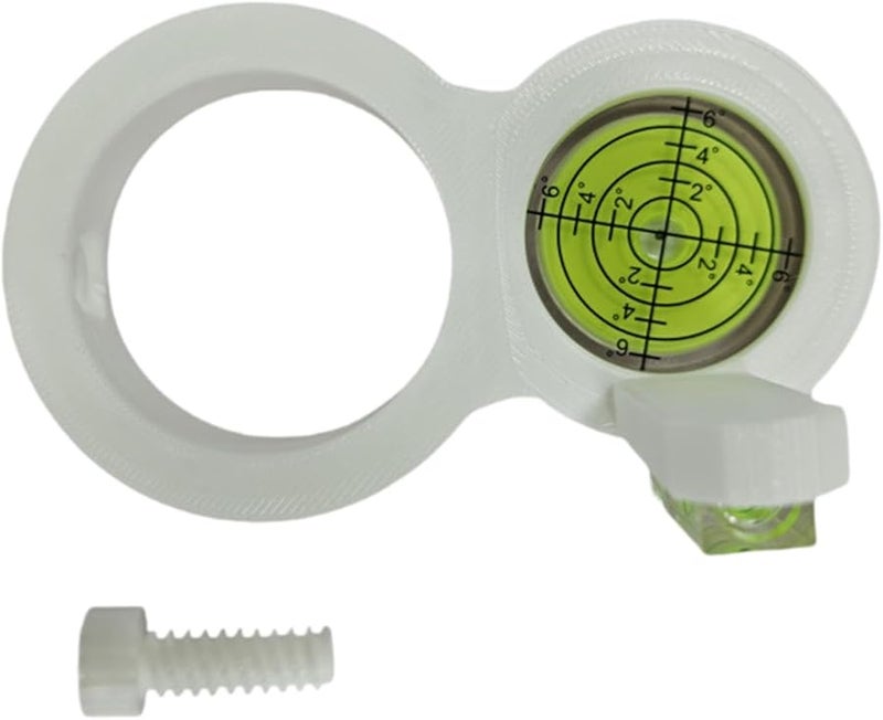 White Round Spirit Level Bubble Level Tool For Furniture Electric Drill Accessory - Image 1