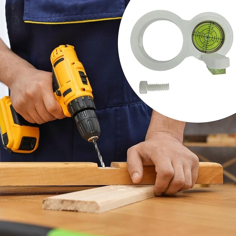 White Round Spirit Level Bubble Level Tool For Furniture Electric Drill Accessory - Image 3