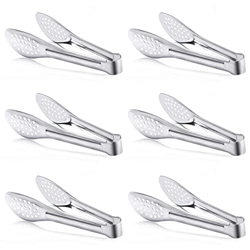 Dmoera 6 Pack Buffet Tongs,Stainless Steel Serving Tongs Serving Utensils 7Inch - Image 1