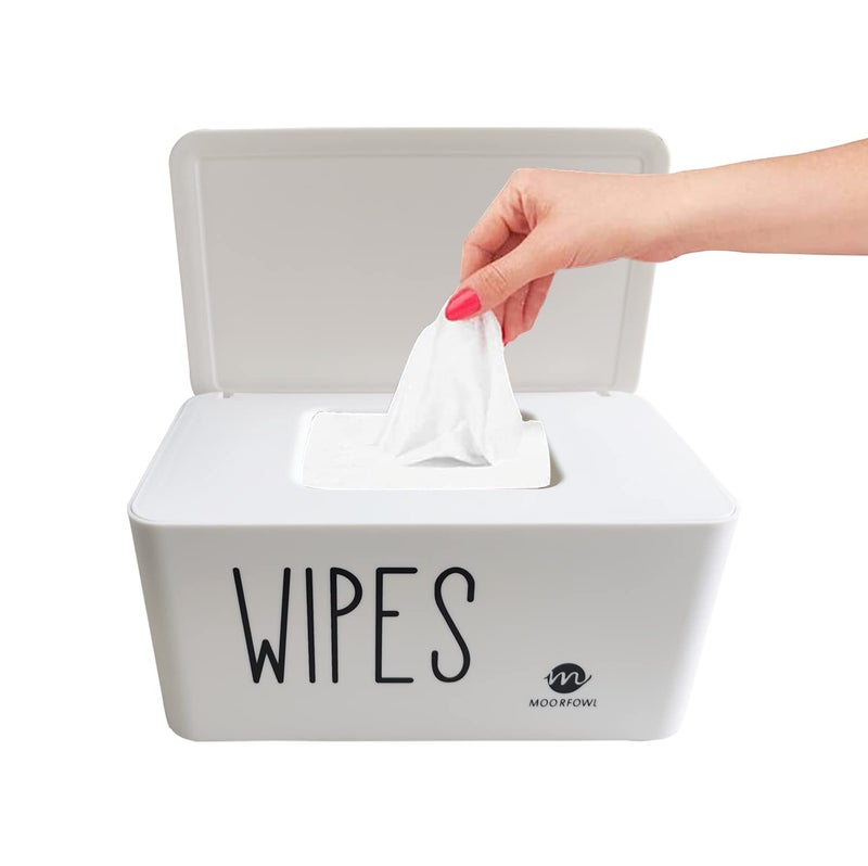 Moorfowl Moorfowl Baby Wipe Dispenser for Bathroom Upgarde Design82L x 49W x 39H inches Minimalist Wipes Holder Container Flushable WhiteNew