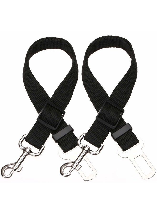 Elisel 2 Packs Adjustable Length Pet Dog Cat car seat Belt Pet seat Belt Pet Accessories for Dogs Cats and Pets (Black) - Image 1