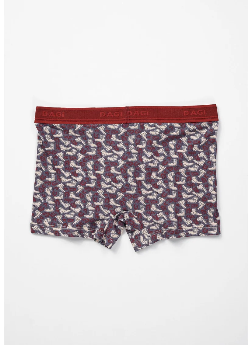 داجي Tile-Lilac Men's Compact Shoe Patterned Boxer