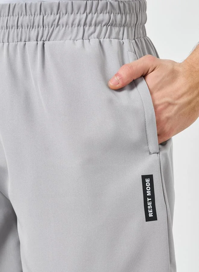 Styli Active Grey Men Regular Fit Shorts with Zip Pocket for Men | Best Price UAE