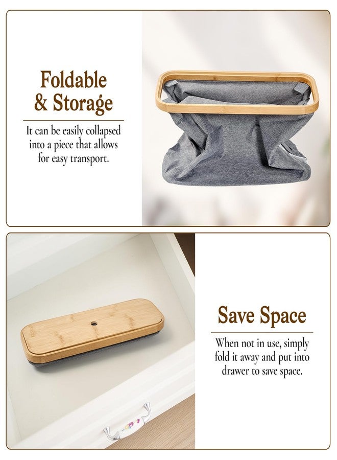JOLLYIN Toilet Paper Storage Basket with Bamboo Lid, Toilet Paper Holder with Storage for up to 9-12 Rolls, Free Standing Bathroom Storage Organizers with Non-Slip Bottom, 1 Pack, Grey - Image 5
