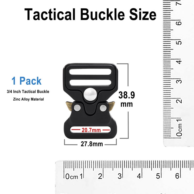 ManTangSun 3/4 Inch Tactical Buckle for Paracord Bracelets, Metal Tactical Paracord Buckle Hardware for Tactical Vest, Dog Collar, Backpack Strap Clip Replacement Accessories - Image 2