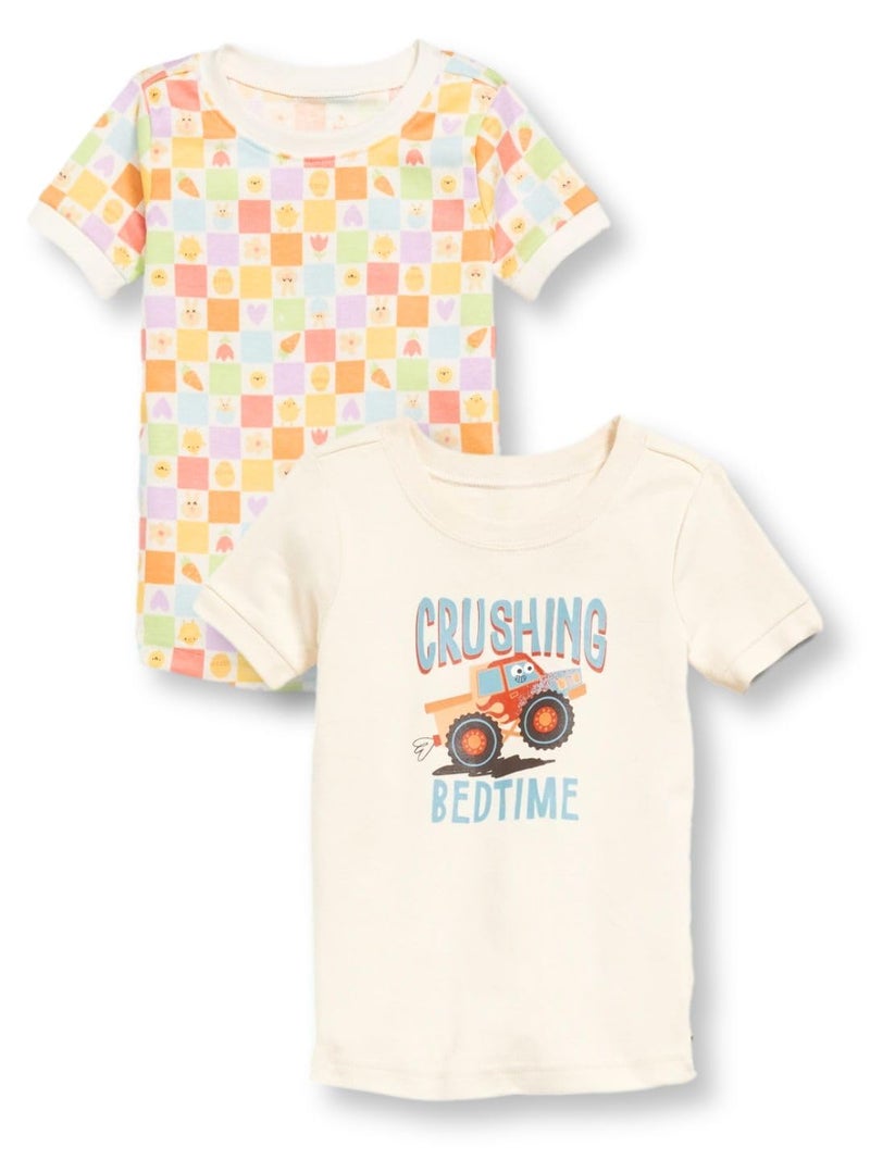 TuddyBuddy Boys 100% Organic Cotton Ribbed Short Sleeves Tops/T-Shirt (2 Years-3 Years, Pack of 5, Assorted) - Image 4