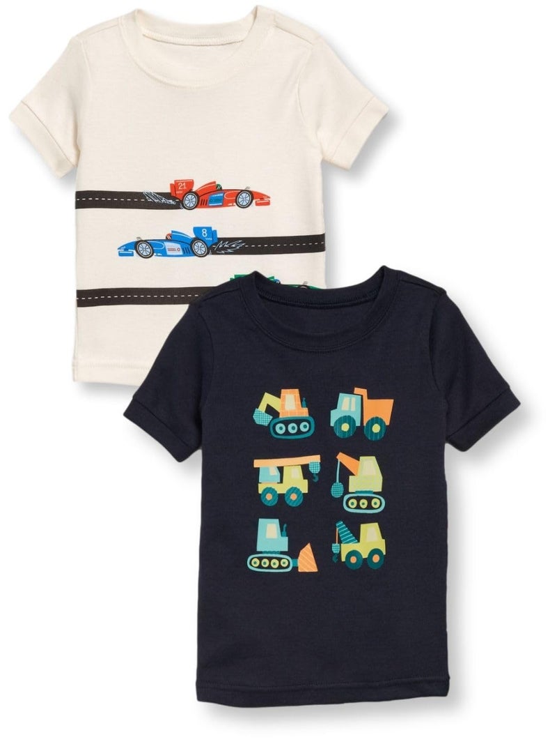 TuddyBuddy Boys 100% Organic Cotton Ribbed Short Sleeves Tops/T-Shirt (2 Years-3 Years, Pack of 5, Assorted) - Image 3