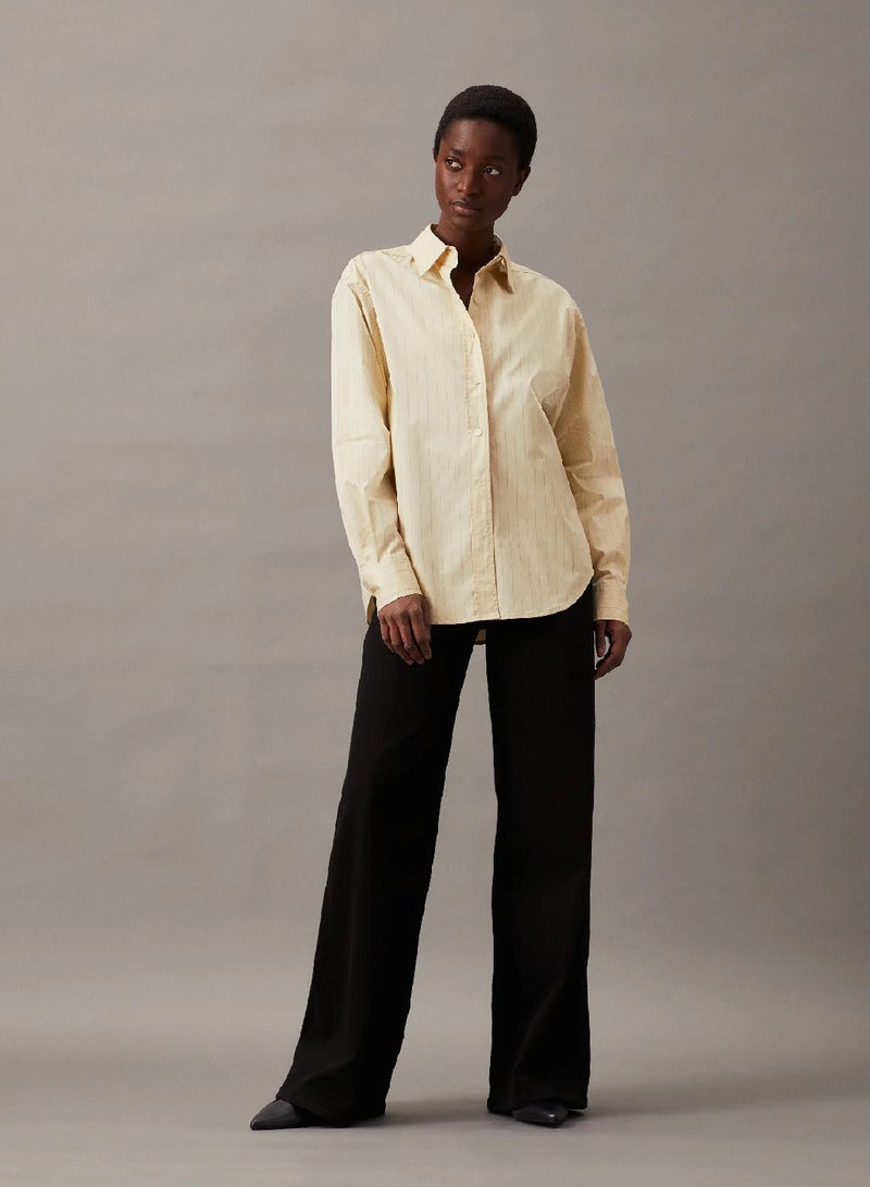 CALVIN KLEIN Relaxed Cotton Satin Shirt - Image 4