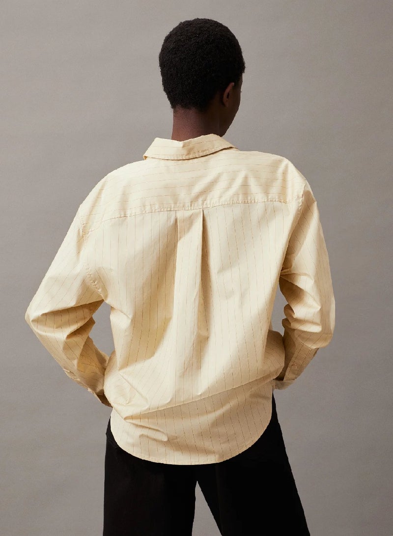 CALVIN KLEIN Relaxed Cotton Satin Shirt - Image 2