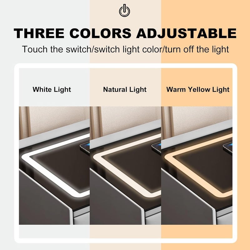 Harmony Homes طاولة جانبية ذكية من هارموني هومز مع شحن لاسلكي، منافذ USB ومكبر صوت بلوتوث – طاولة سرير حديثة مع 2 درج وإضاءة LED قابلة للتعديل – طاولة جانبية لغرفة النوم وغرفة المعيشة – بيضاء - Image 5