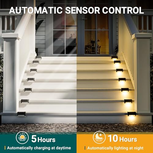 BRITSPEAR Plastic Waterproof LED Solar Powered Deck Stair Outdoor Light for Railing, Wall Garden,Pathway, Backyard, Patio, and Balcony Decoration (20) - Image 4