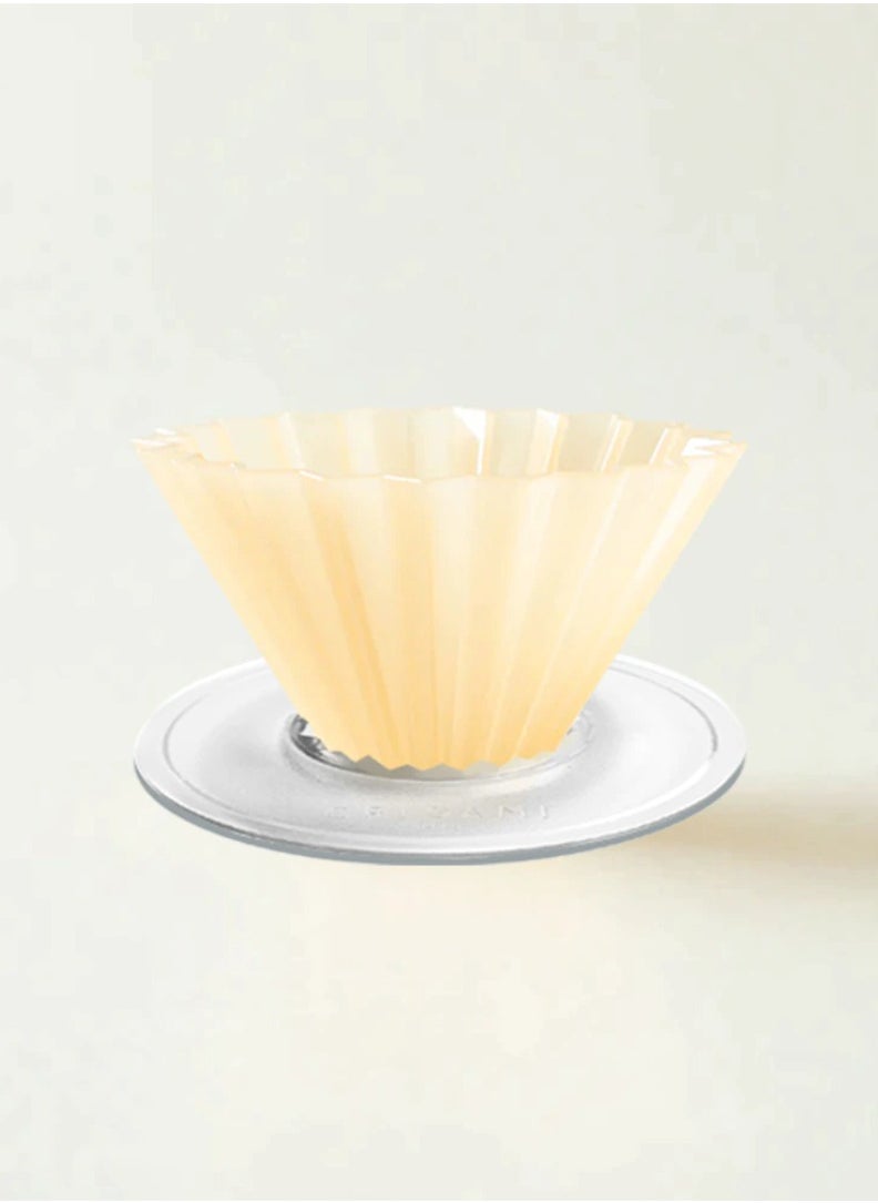 Origami - Dripper Air S with Plastic Holder - Pour Over Coffee Maker for 1-2 Cups - Made of AS Resin - Compatible with VCF-01 and Wave 155 filters - Color Matt Beige - Image 1