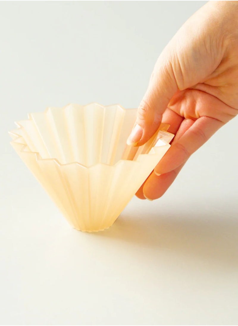 Origami - Dripper Air S with Plastic Holder - Pour Over Coffee Maker for 1-2 Cups - Made of AS Resin - Compatible with VCF-01 and Wave 155 filters - Color Matt Beige - Image 1