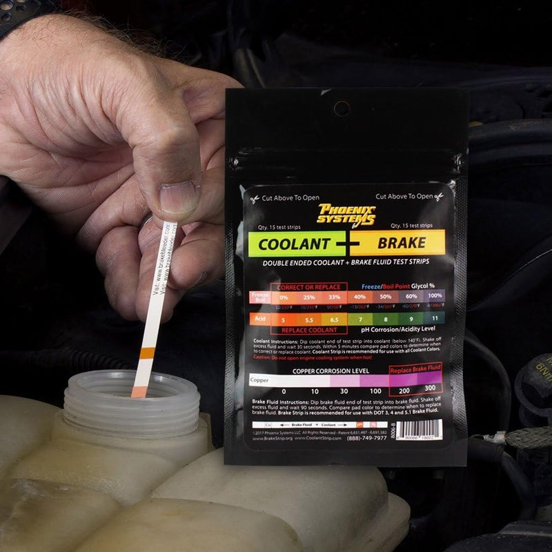 Phoenix Systems Double-Ended Brake Fluid + Coolant Test Strips - 15 Foil Wrapped Strips - Image 3
