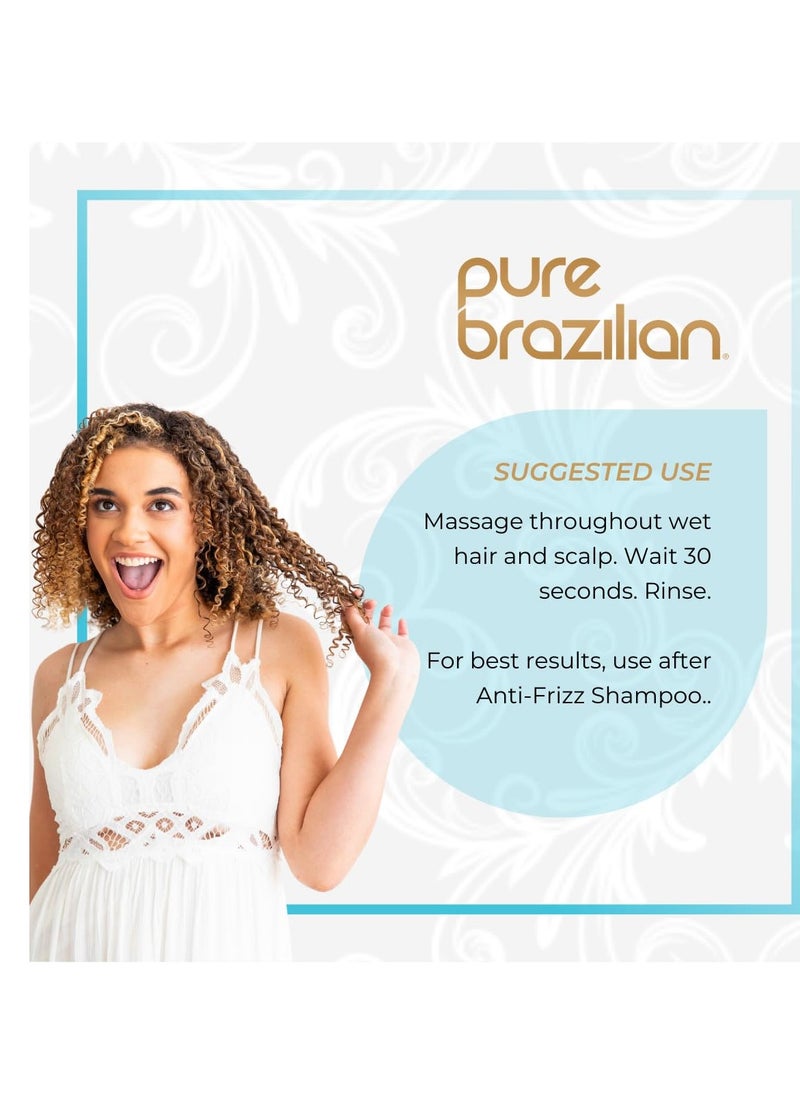 Pure Brazilian Pure Brazilian Anti-Frizz Daily Conditioner with Keratin & Acai, Smoothing & Strengthening for Shinier, Frizz-Free Hair, 13.5 Oz  - Image 4