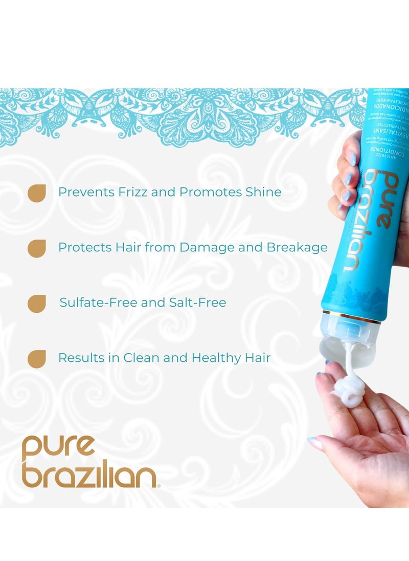 Pure Brazilian Pure Brazilian Anti-Frizz Daily Conditioner with Keratin & Acai, Smoothing & Strengthening for Shinier, Frizz-Free Hair, 13.5 Oz  - Image 3