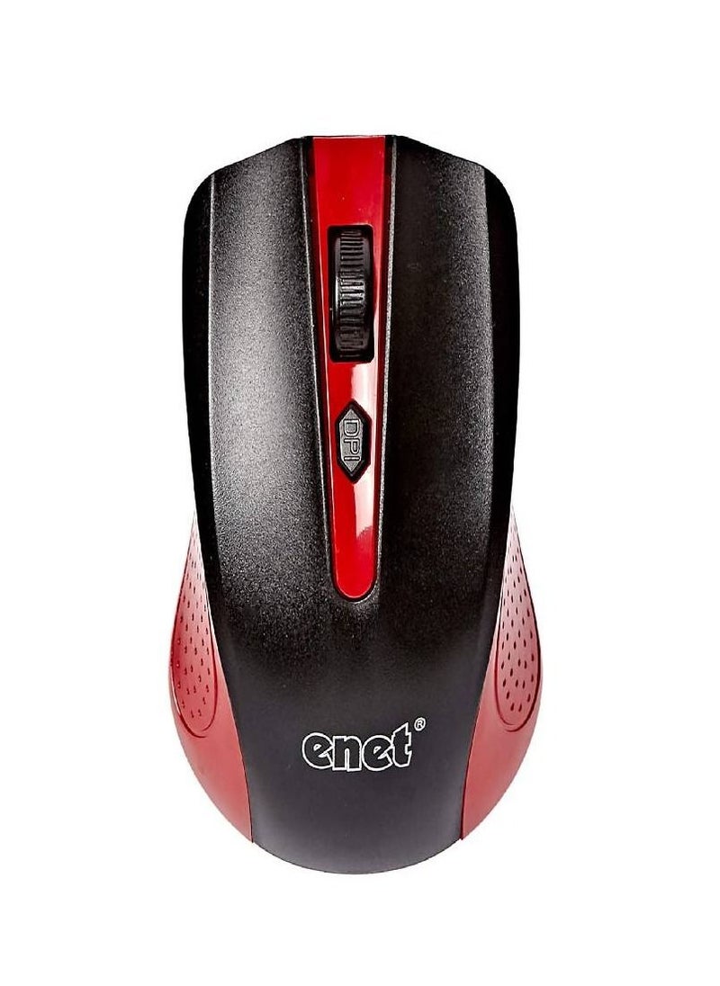 Enet Enet Wireless Optical Mouse - Red/Black  - Image 2