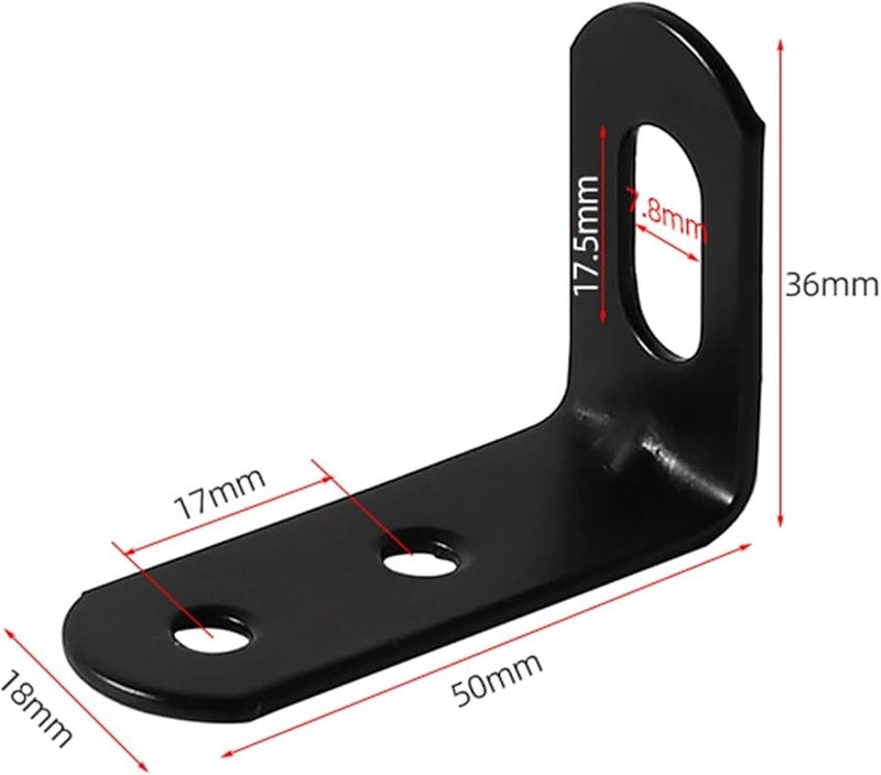 موديل E 50 قطعة قوس زاوية قائمة قابل للتعديل، مشبك زاوية على شكل حرف L، موصل ألواح الأثاث، دعامة معدنية - Image 3