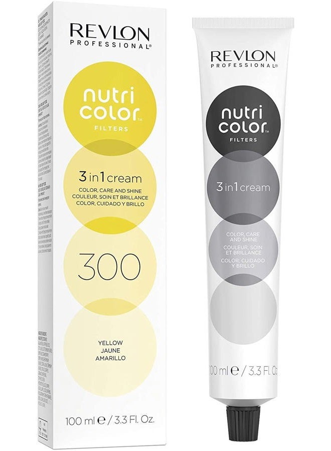 Revlon Professional Nutri Color Filters, Bright Semi-Permanent Direct Hair Dye, 300 Yellow, 100 Ml - Image 1