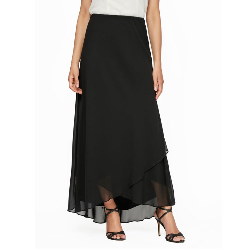 Alex Evenings womens Long Dress (Regular and Plus Sizes) Skirt, Black, Small US - Image 3